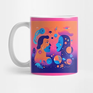 Illustration of conversation with artificial intelligence Mug